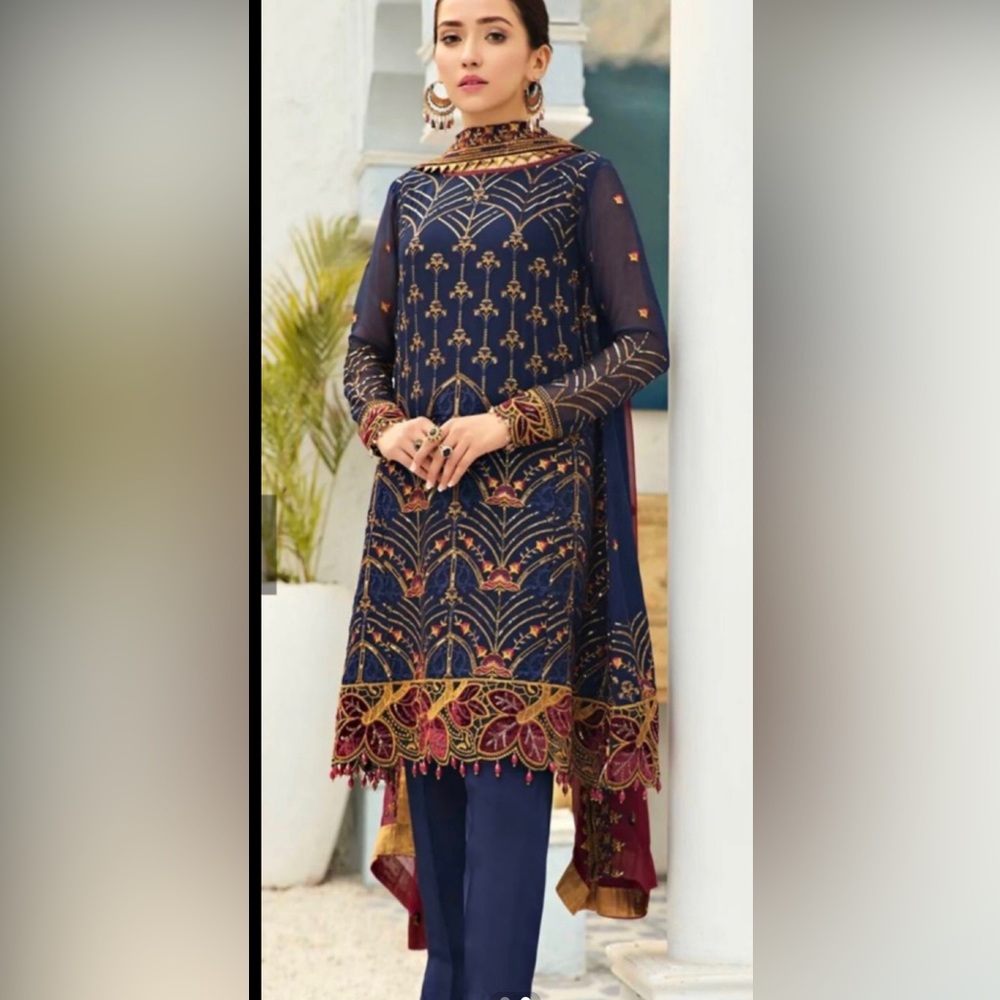 Pakistani women chiffon designer dress